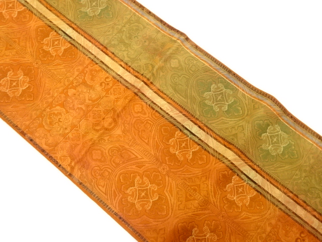 アンティーク　更紗模様織り出し袋帯(材料)